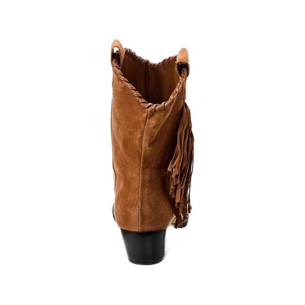 Schutz Alexxa Western Fringe Suede Cowboy Boots Brown Size 7.5 NWT - Picture 5 of 15